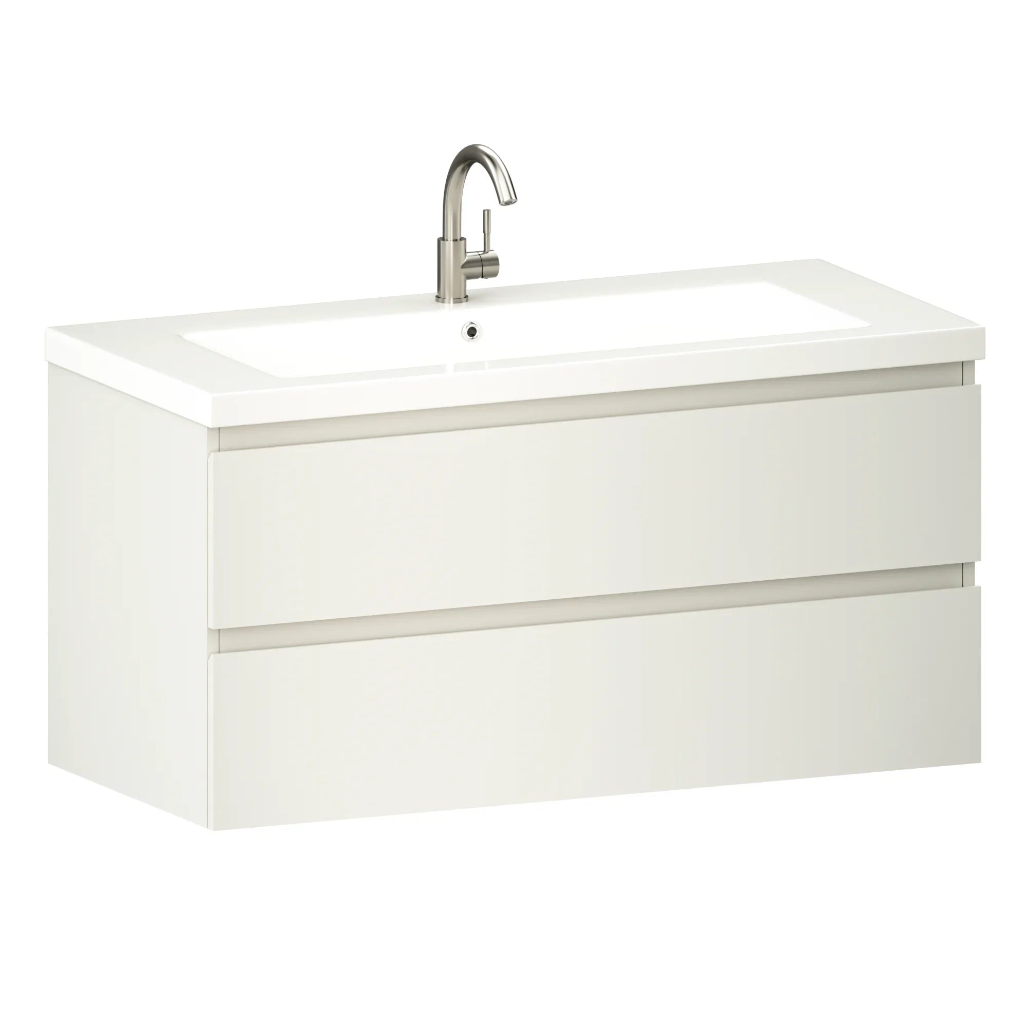 Meuble de salle de bain Sena - 100 cm - Blanc - Lavabo Blanc