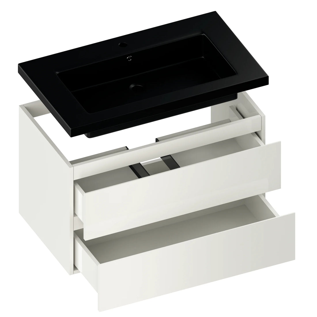 Meuble de salle de bain Sova - 80 cm - Blanc - Lavabo Noir