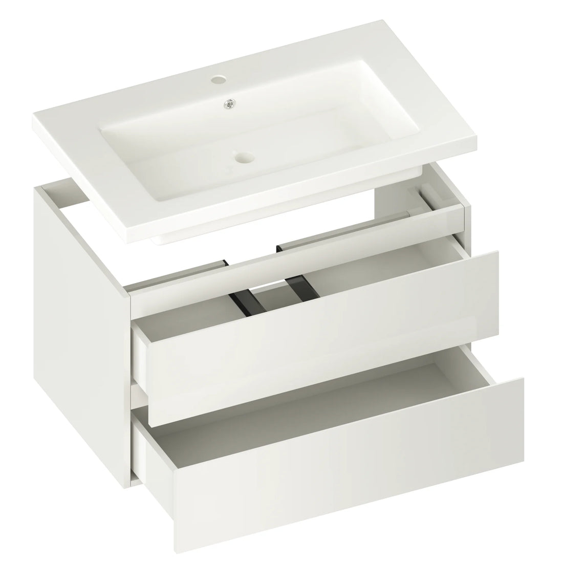 Meuble de salle de bain Sova - 80 cm - Blanc - Lavabo Blanc