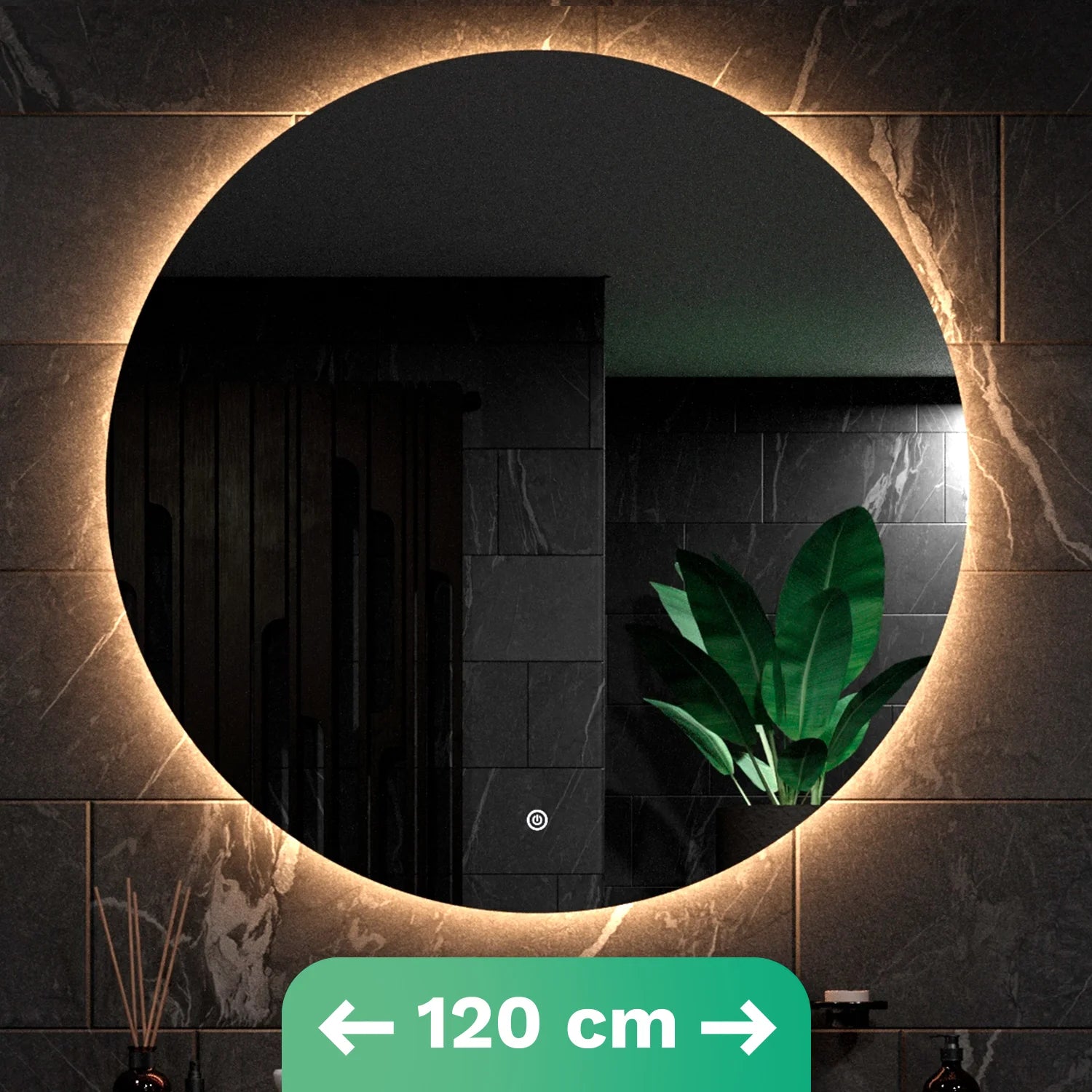 Miroir de salle de bains - 120 cm - Sans cadre