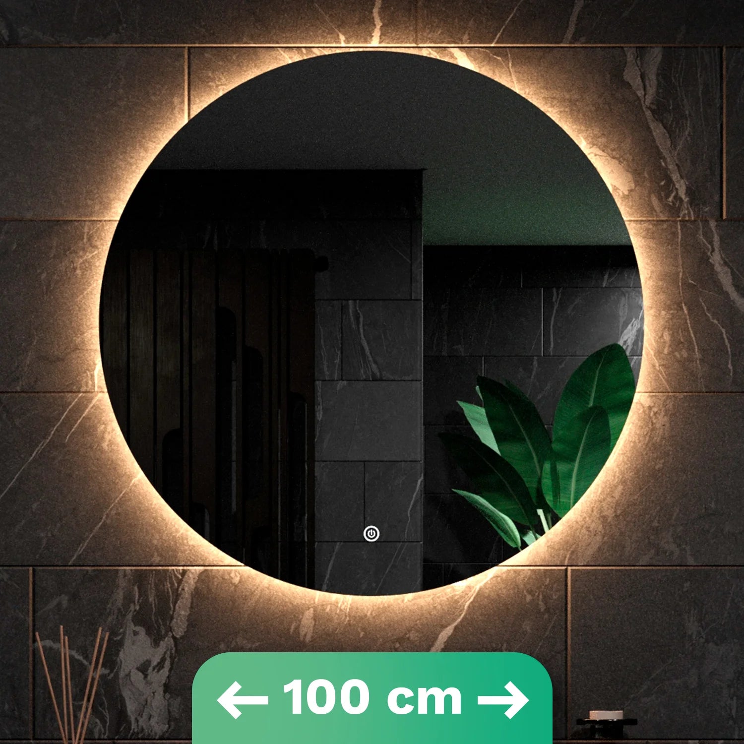 Miroir de salle de bains - 100 cm - Sans cadre