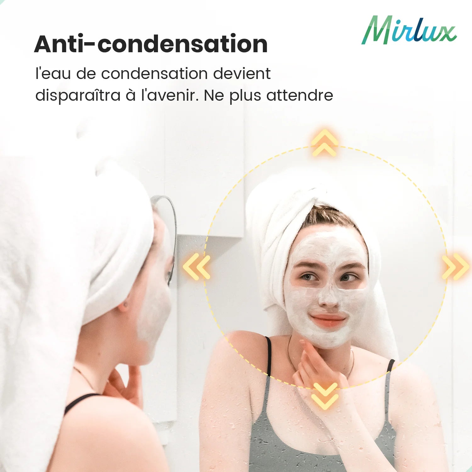 Miroir de salle de bains - 100 cm - Sans cadre