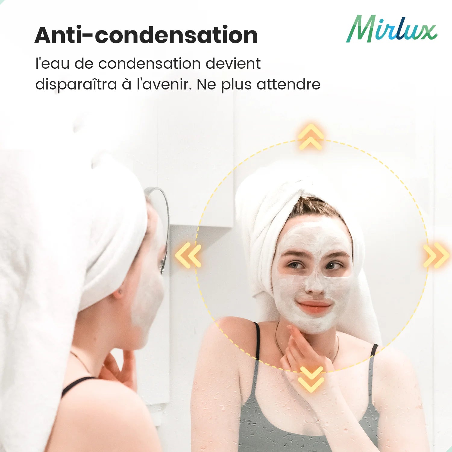 Miroir de salle de bains - 120 cm - Sans cadre