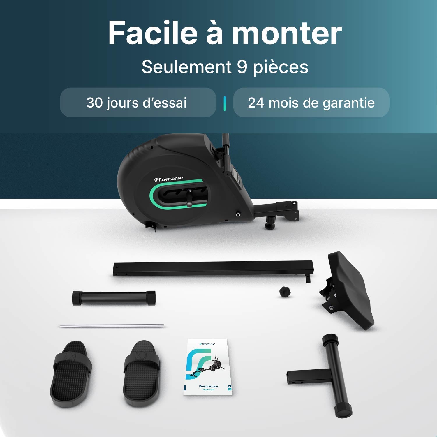 Rameur Elvora Lite - Résistance élastique - Précommander