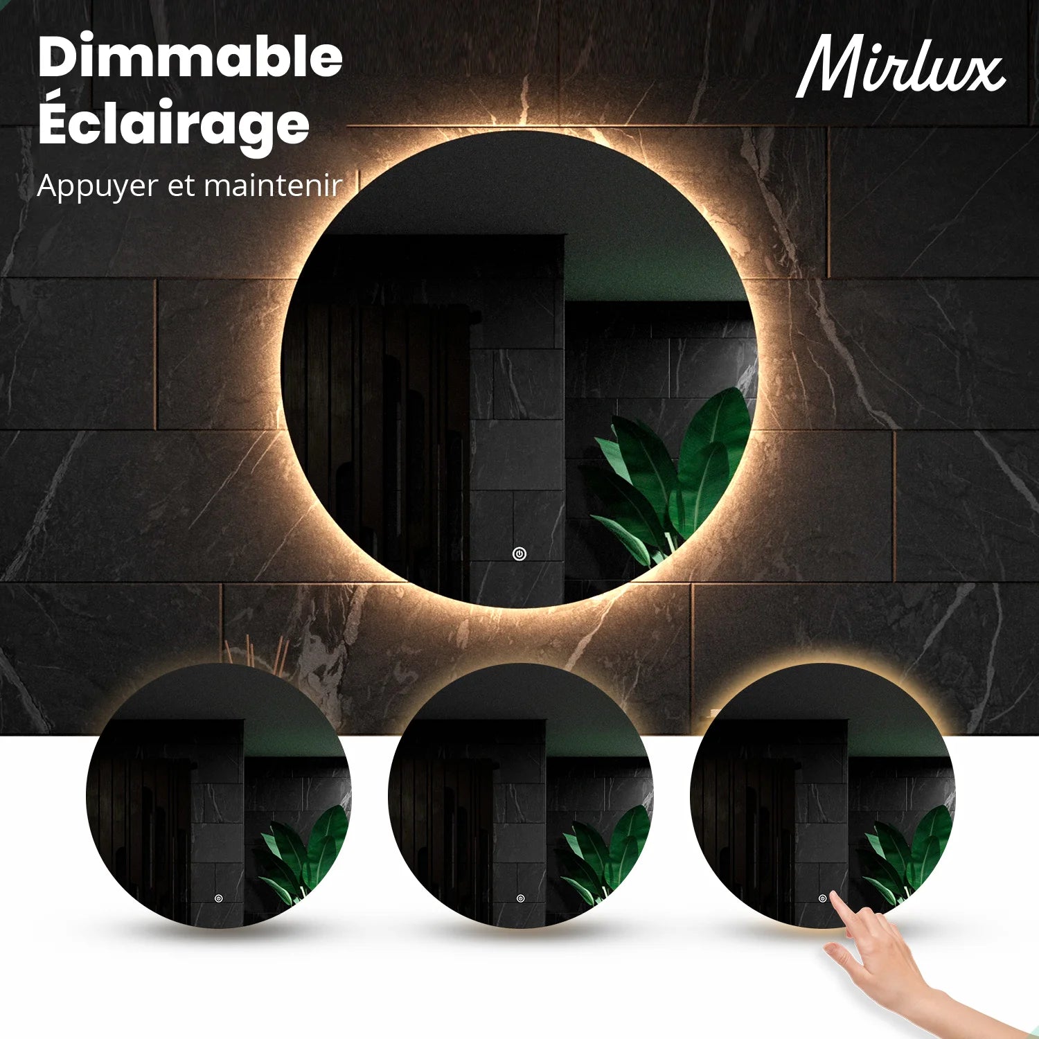 Miroir de salle de bains - 100 cm - Sans cadre