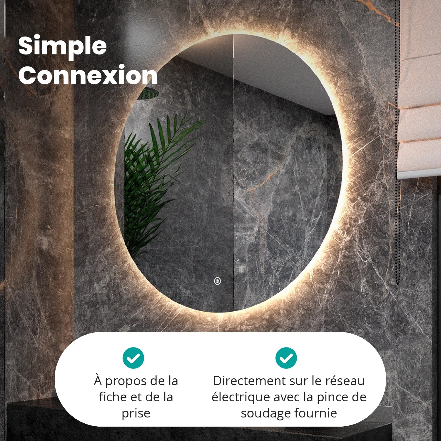 Miroir de salle de bains - 120 cm - Sans cadre