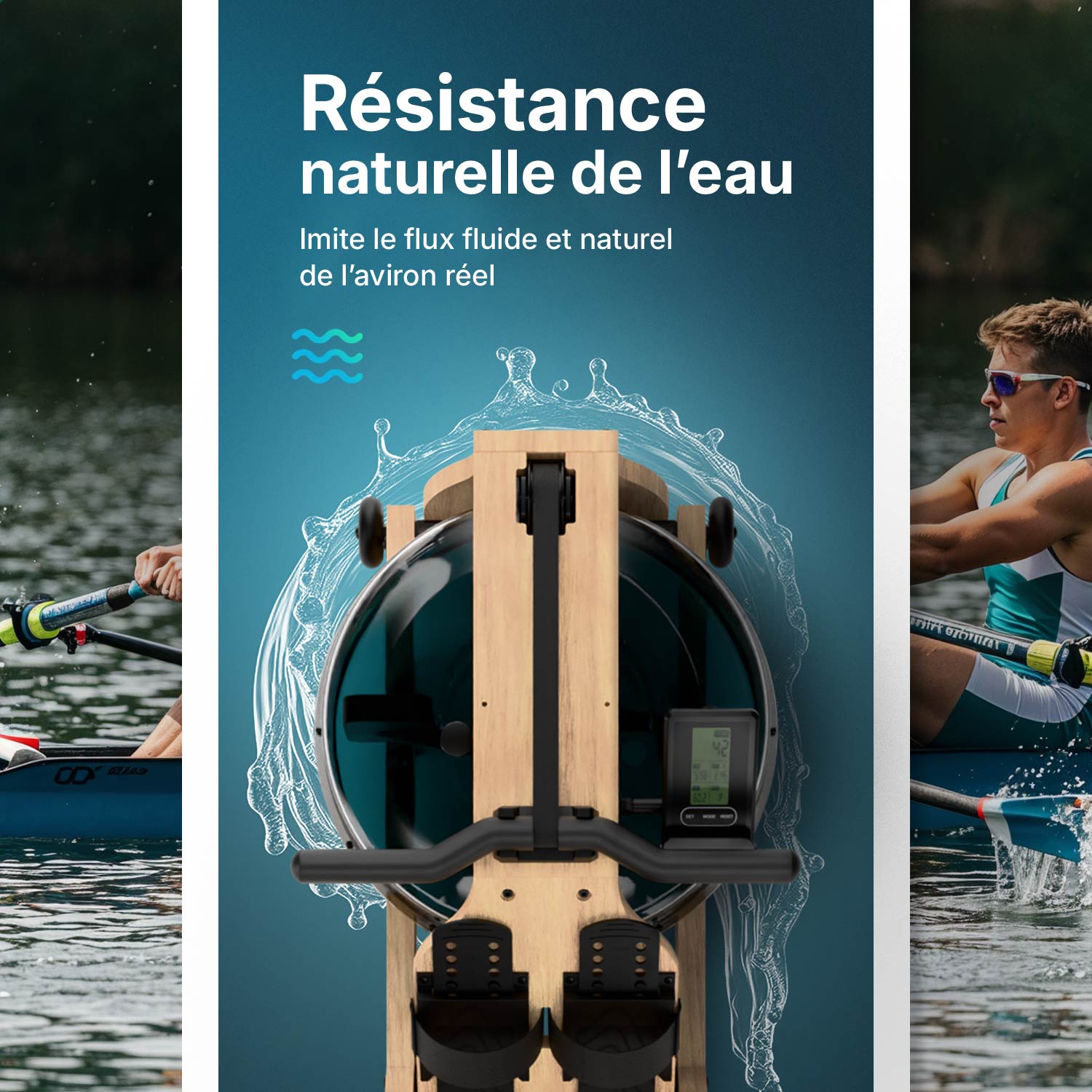 Rameur - RowForge - Bois avec résistance à l'eau