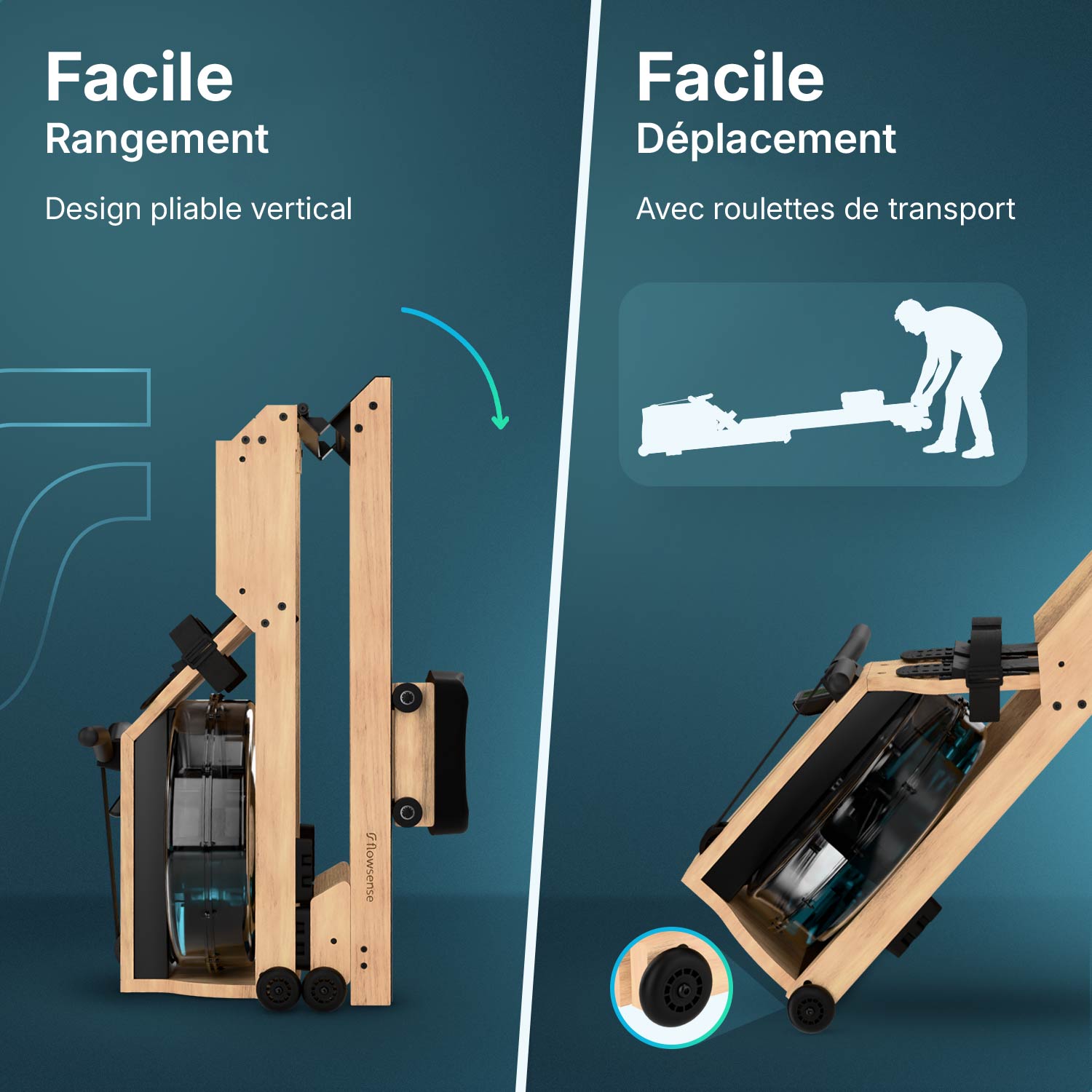 Rameur - RowForge - Bois avec résistance à l'eau