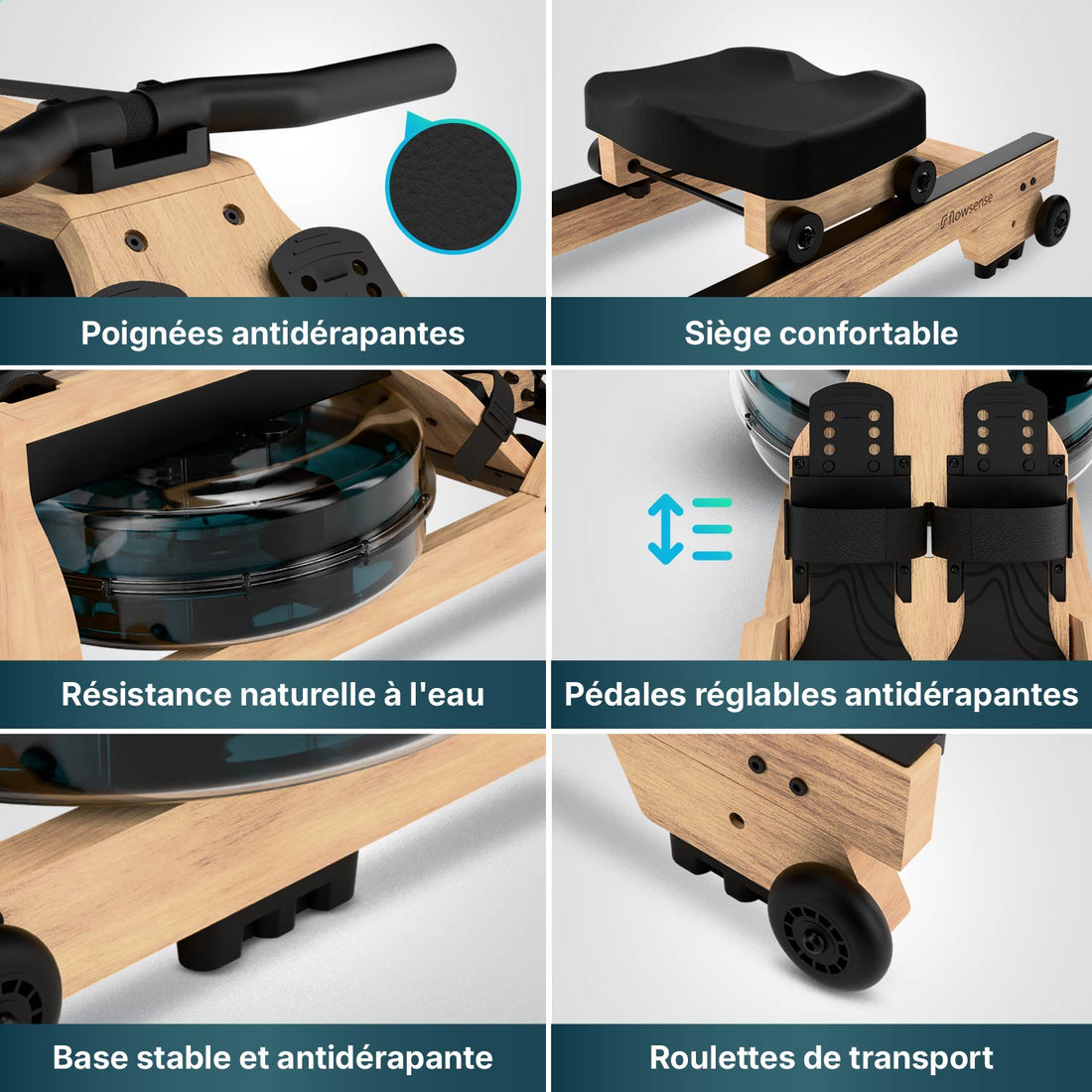 Rameur - RowForge - Bois avec résistance à l'eau