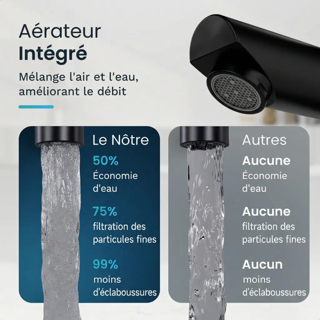 Mitigeur de lavabo – WC – Noir [EIRENE]