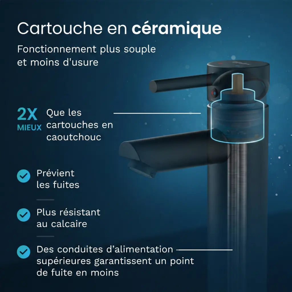 Mitigeur de lavabo – WC – Noir [EIRENE]