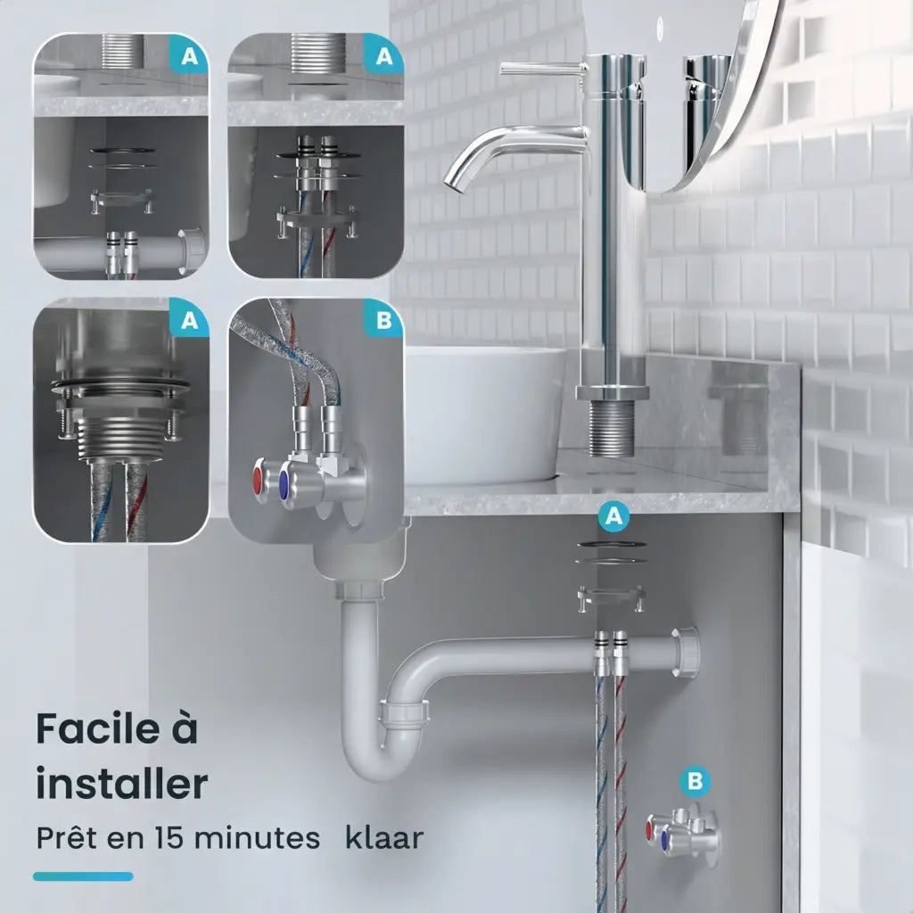 Mitigeur de lavabo - WC - Chrome [HELIOS]