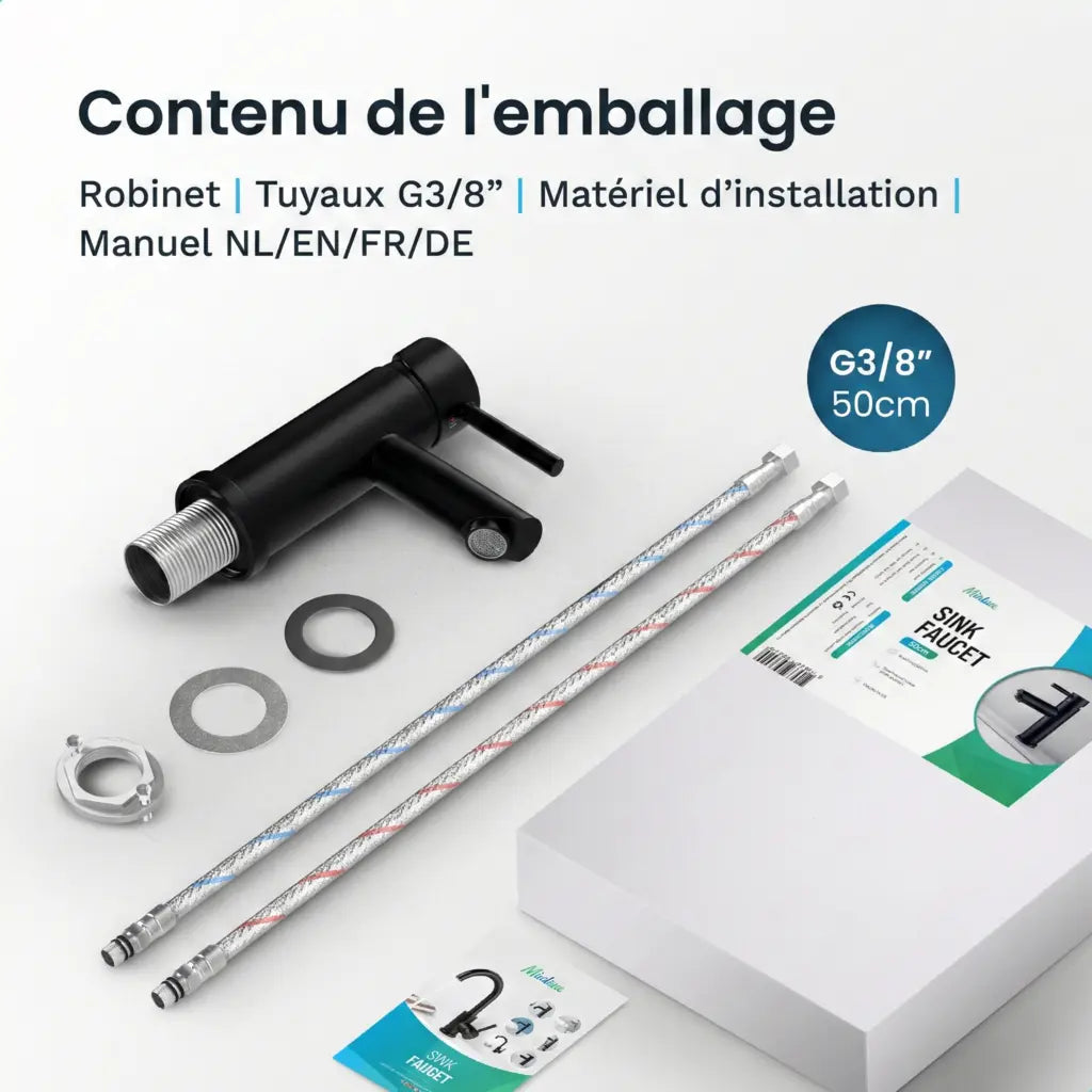 Mitigeur de lavabo – WC – Noir [ZOE]