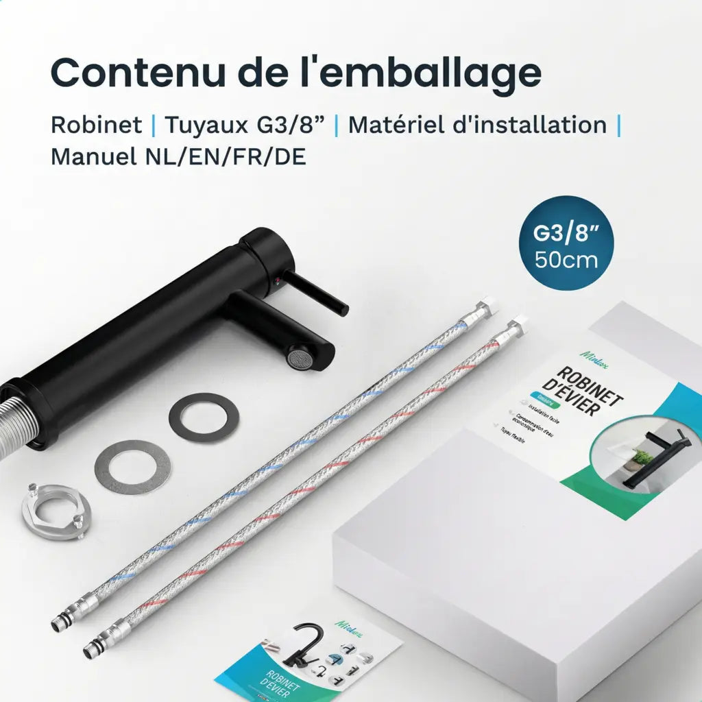 Mitigeur de lavabo – WC – Noir [EIRENE]