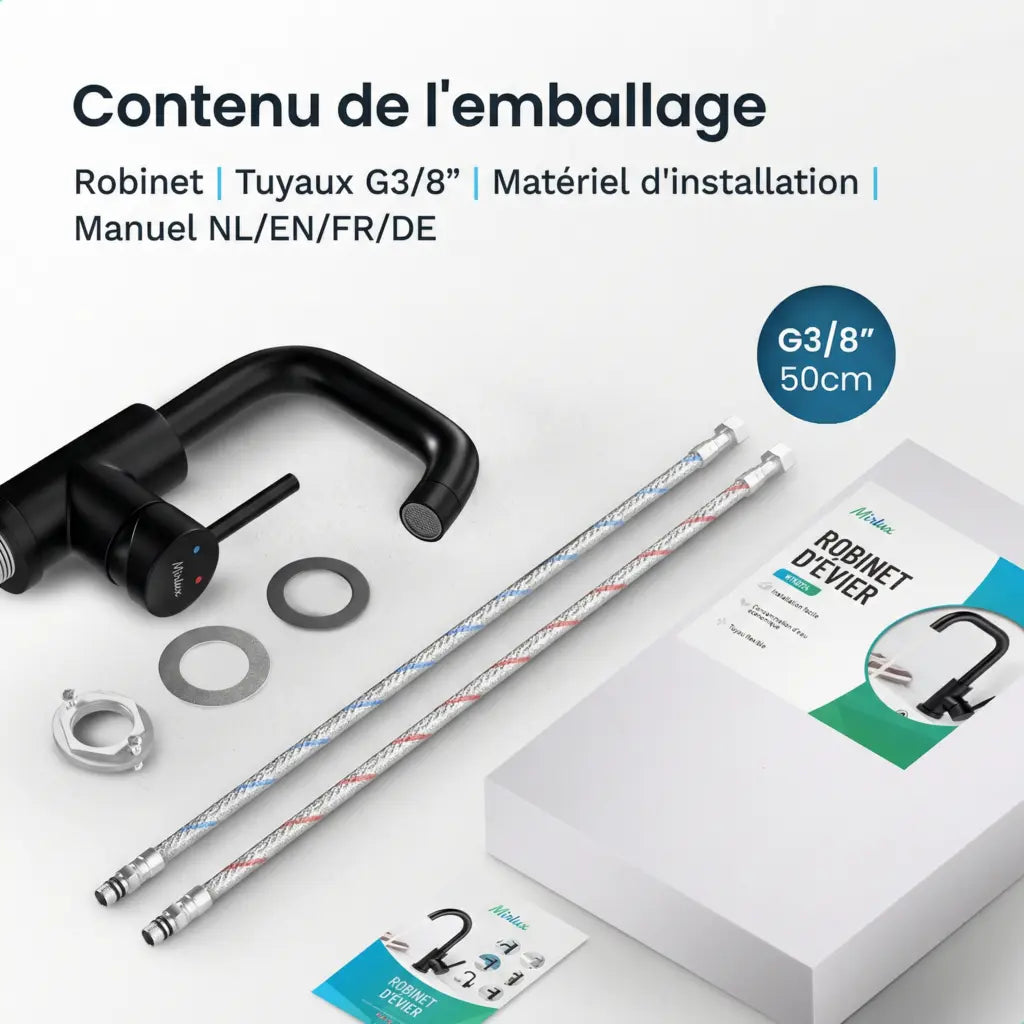 Mitigeur de lavabo – WC – Noir [KALLISTA]