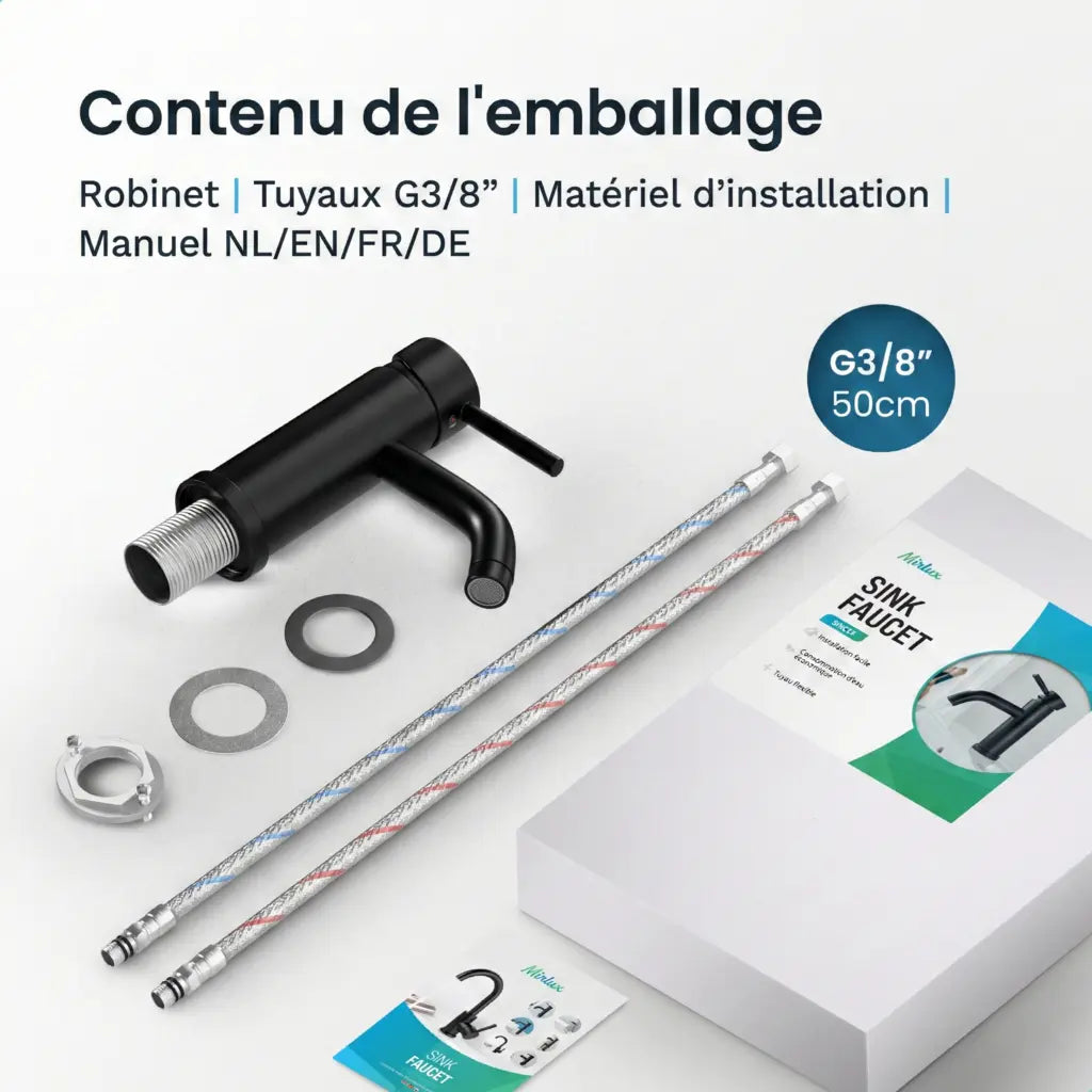 Mitigeur de lavabo – WC – Noir [ARIADNE]