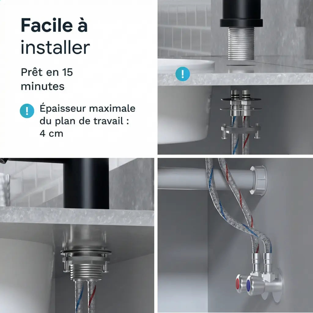 Mitigeur de lavabo – WC – Noir [THALIA]