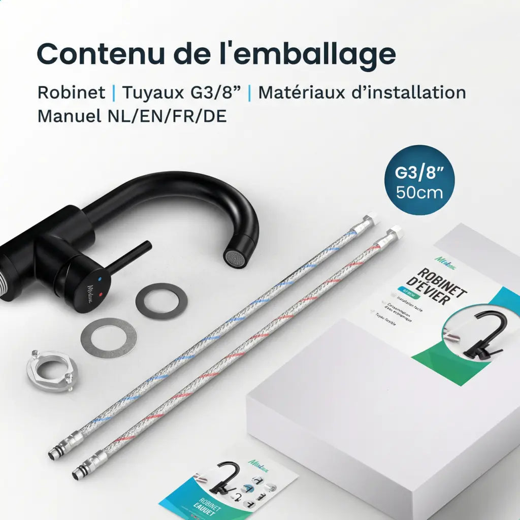 Mitigeur de lavabo – WC – Noir [THALIA]