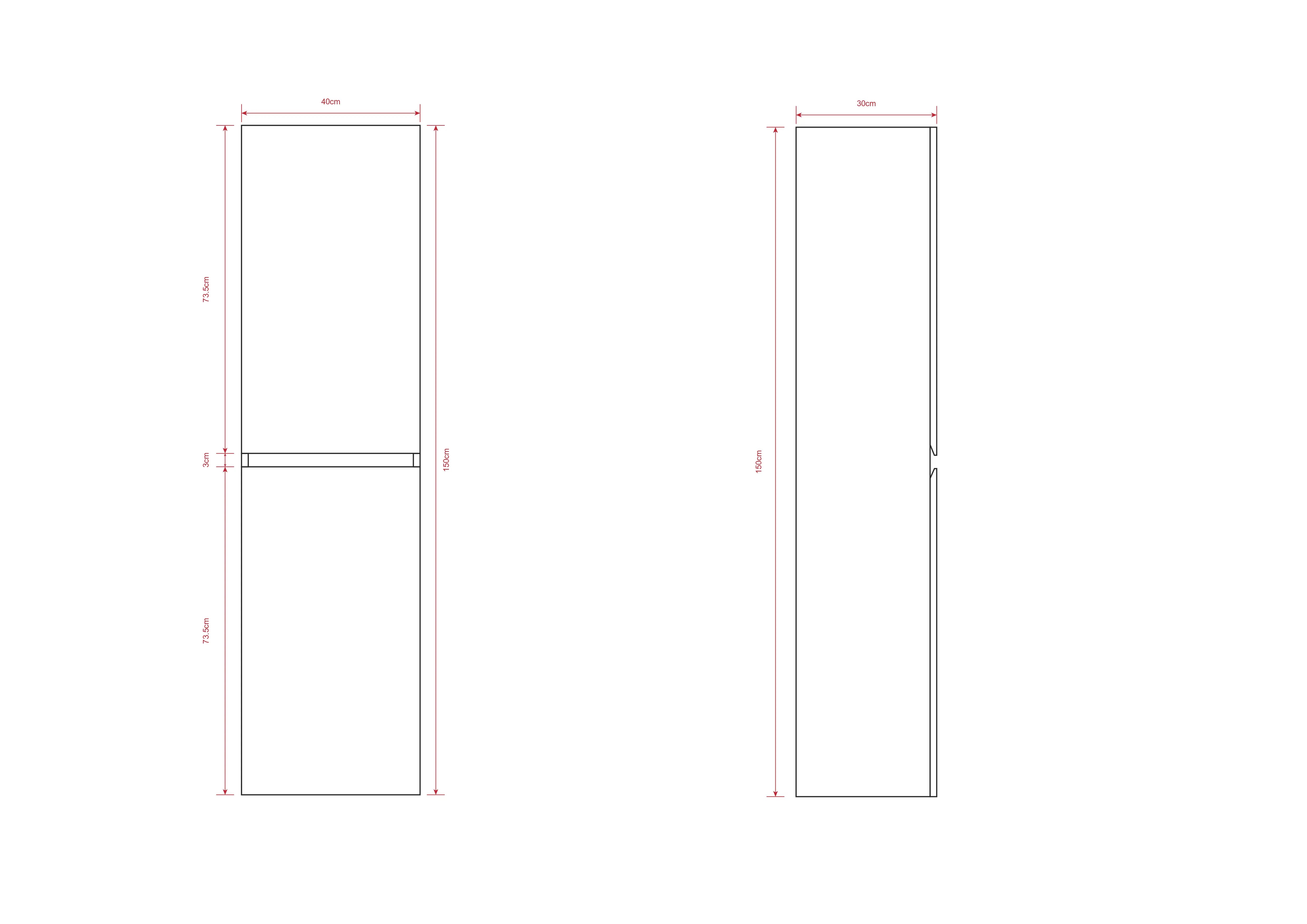 Armoire à colonnes Ruvo - 150cm - Chêne Chaud