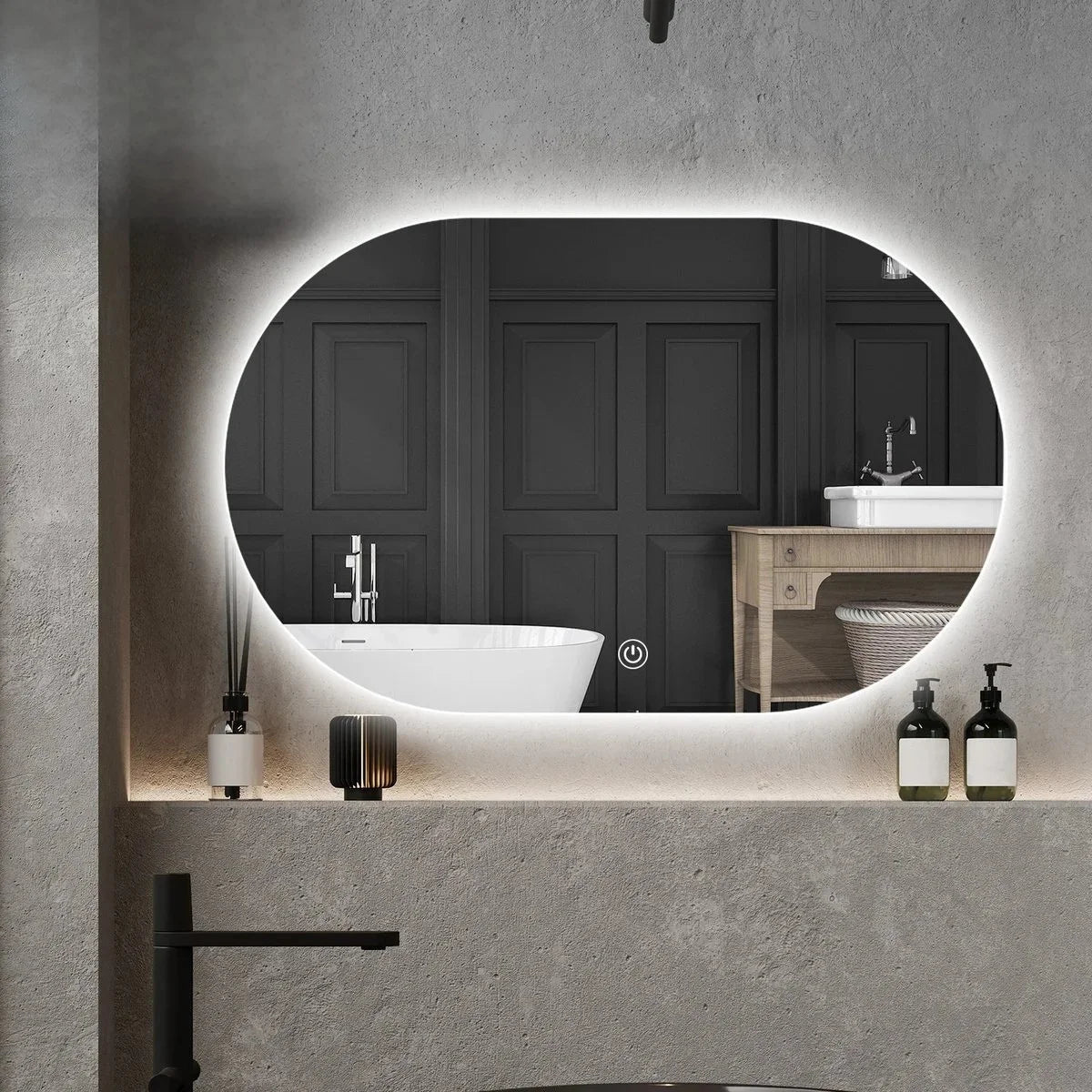 Miroir de salle de bain - 90x60cm - Sans cadre