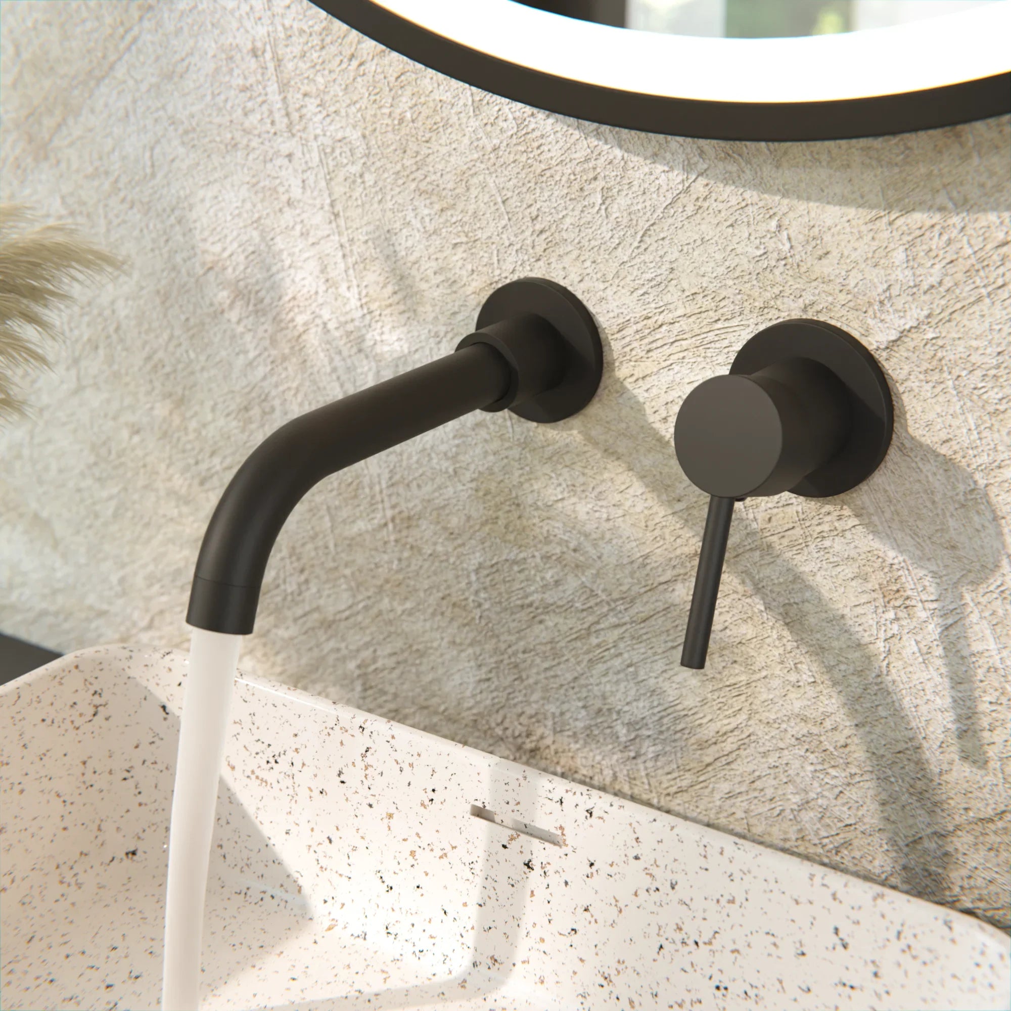 Robinet mural Iris - noir mat