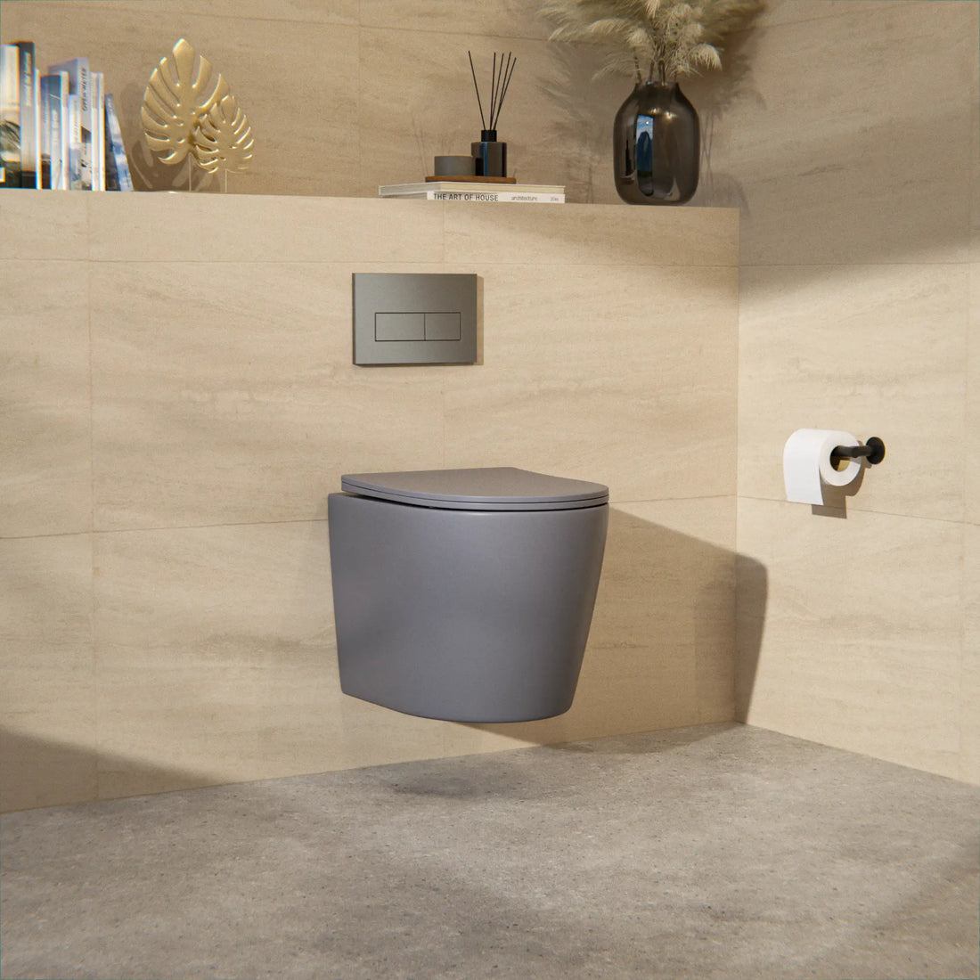 WC Suspendu Varo - Sans Bride - Abattant Soft-Close - Gris