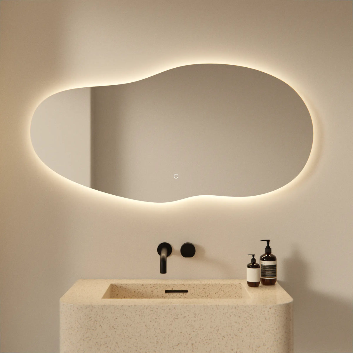 Miroir de salle de bain - 120x60 - Asymétrique - sans cadre - Précommander