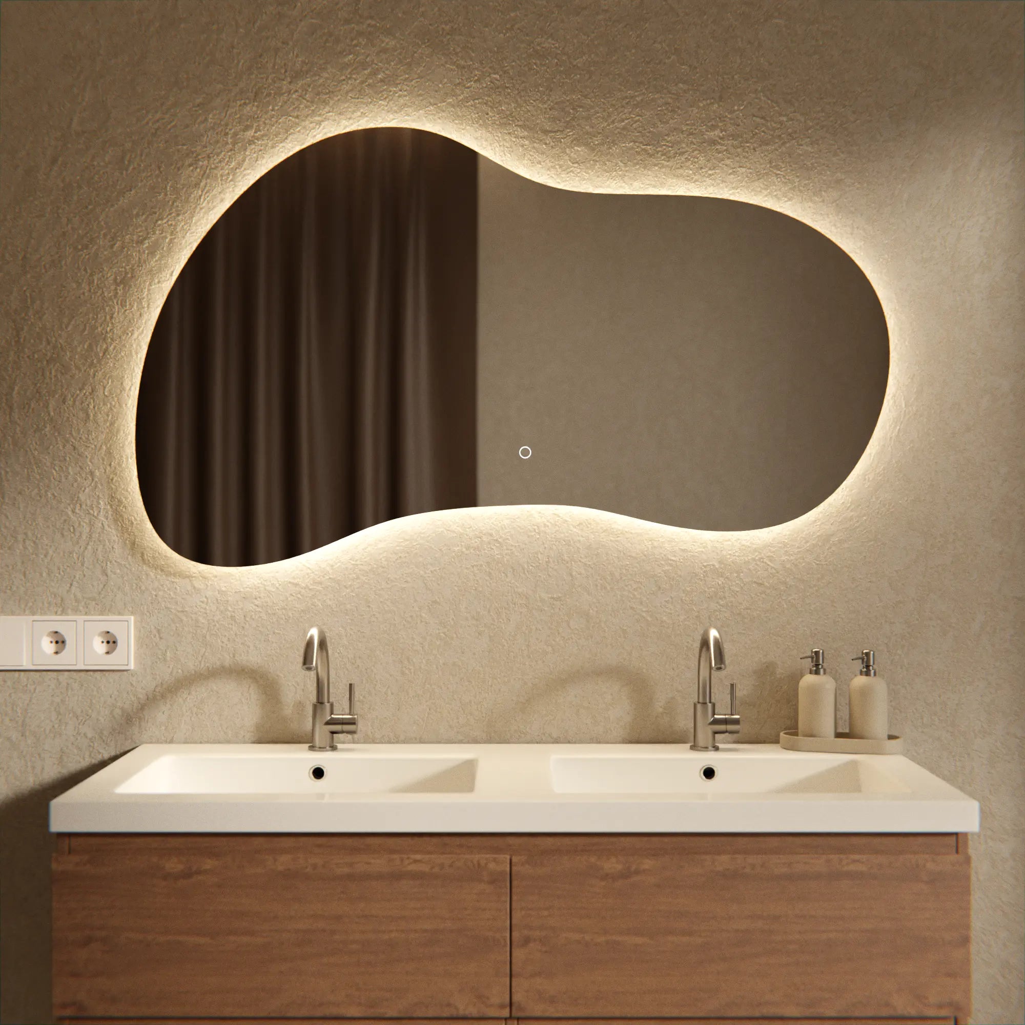 Miroir de salle de bain - 120x70 - Asymétrique - Sans cadre