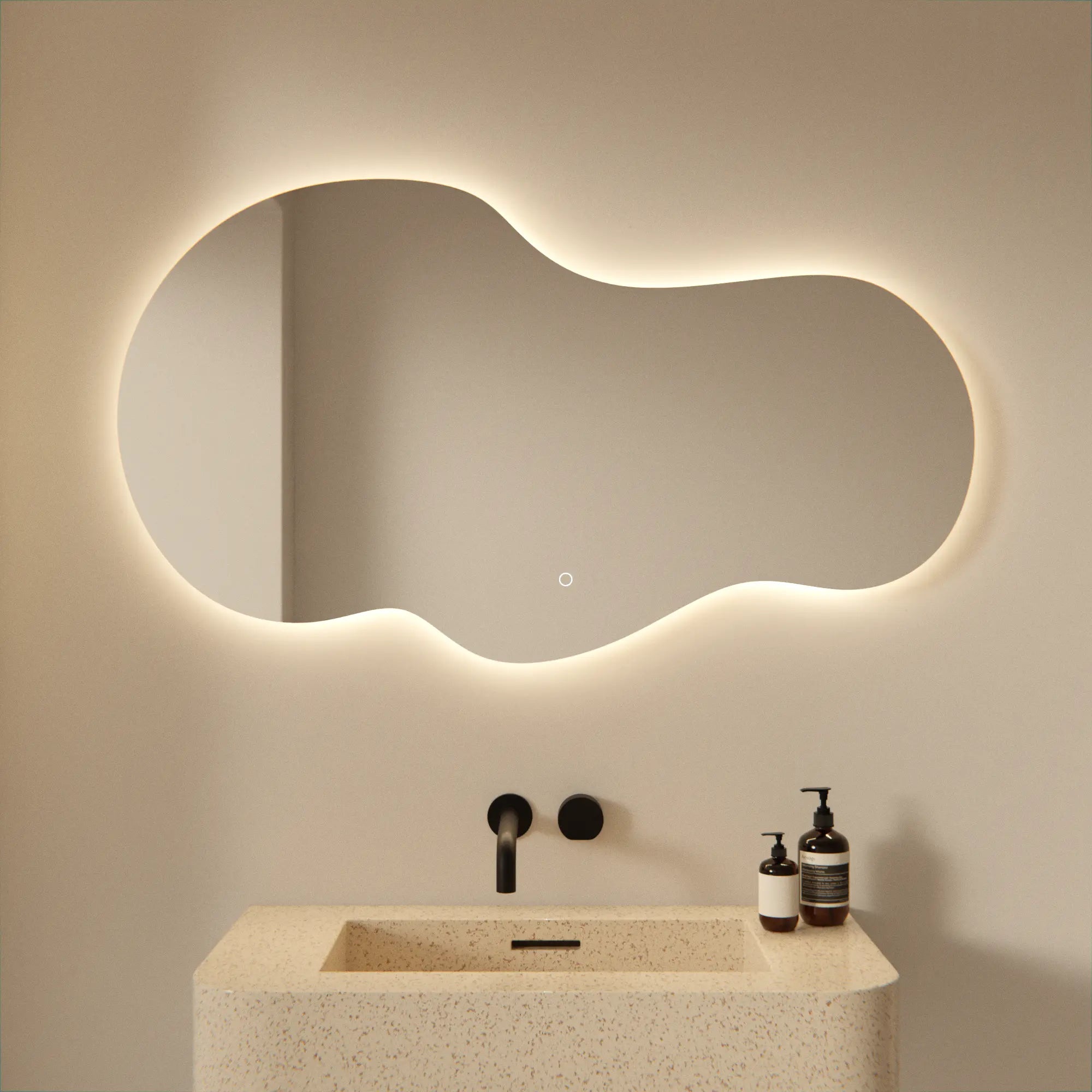 Miroir de salle de bain - 120x70 - Asymétrique - Sans cadre