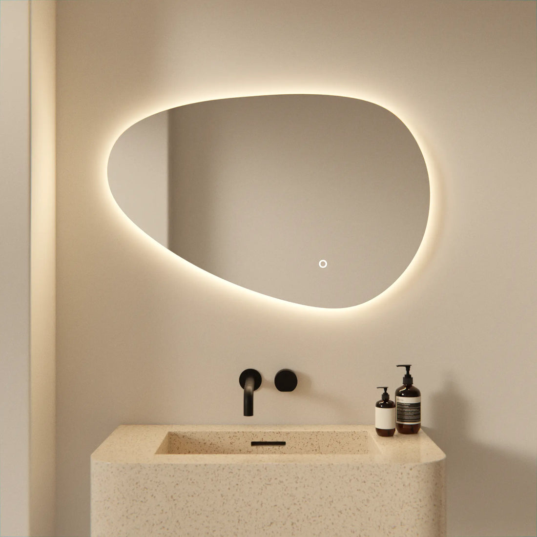 Miroir de salle de bain - 90x60cm Asymétrique - Sans cadre