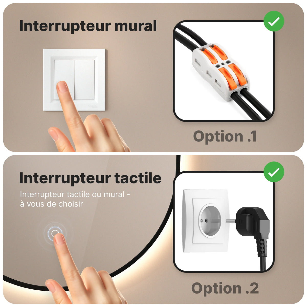 Miroir de salle de bains - 120x60cm Ovale - Cadre noir - Précommander