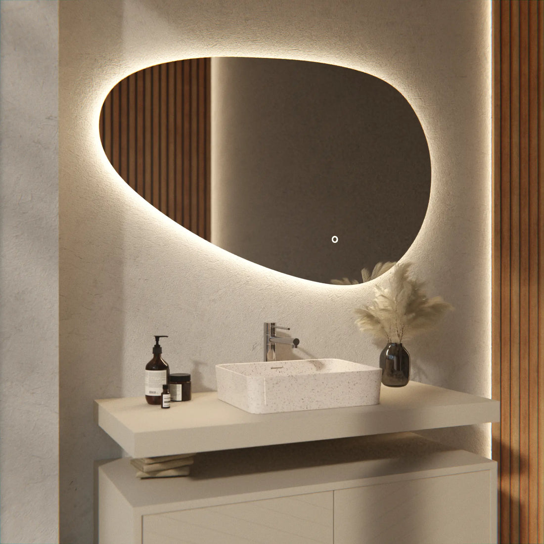 Miroir de salle de bain - 120x75cm Asymétrique - Sans cadre