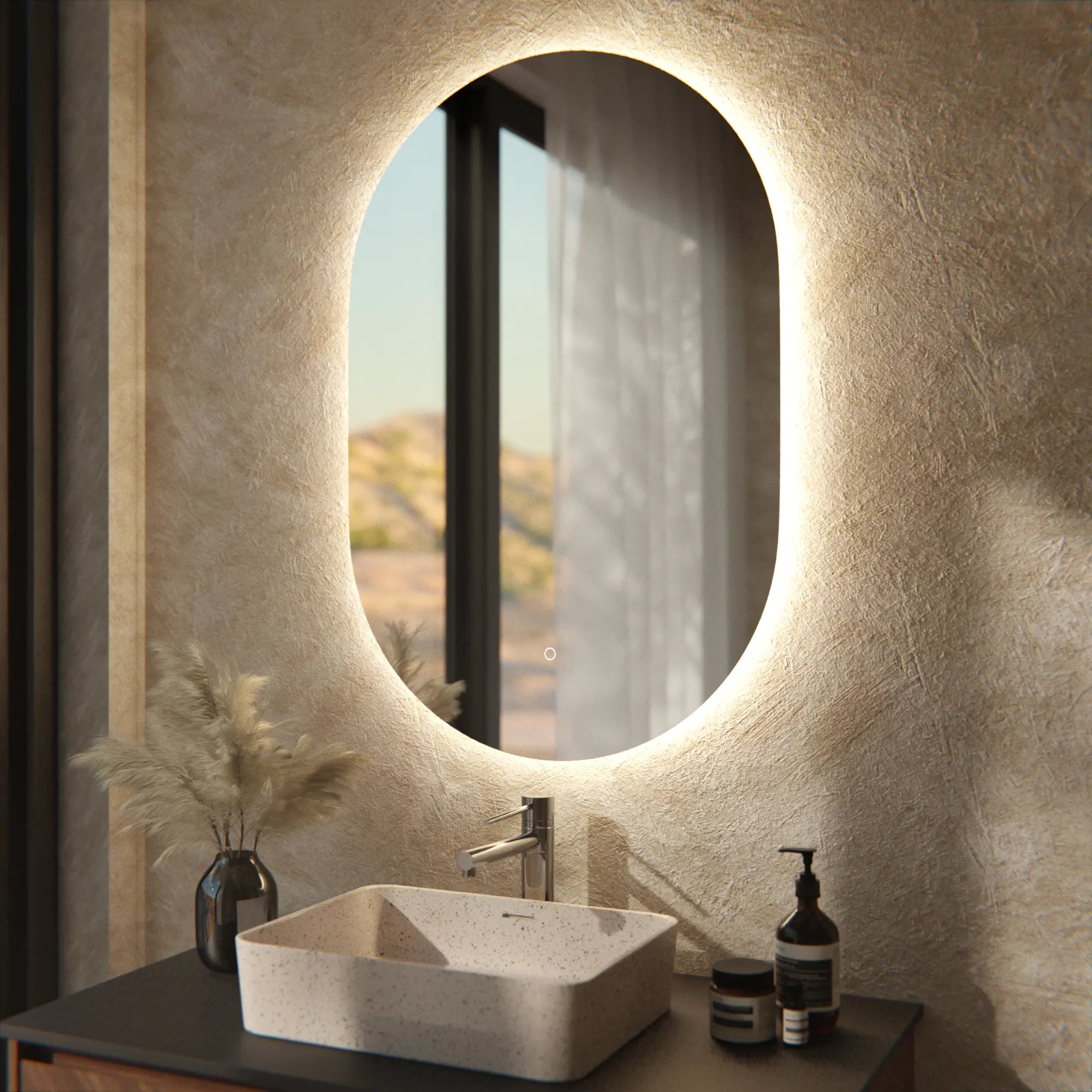 Miroir de salle de bain - 90x60cm - Sans cadre - Précommander