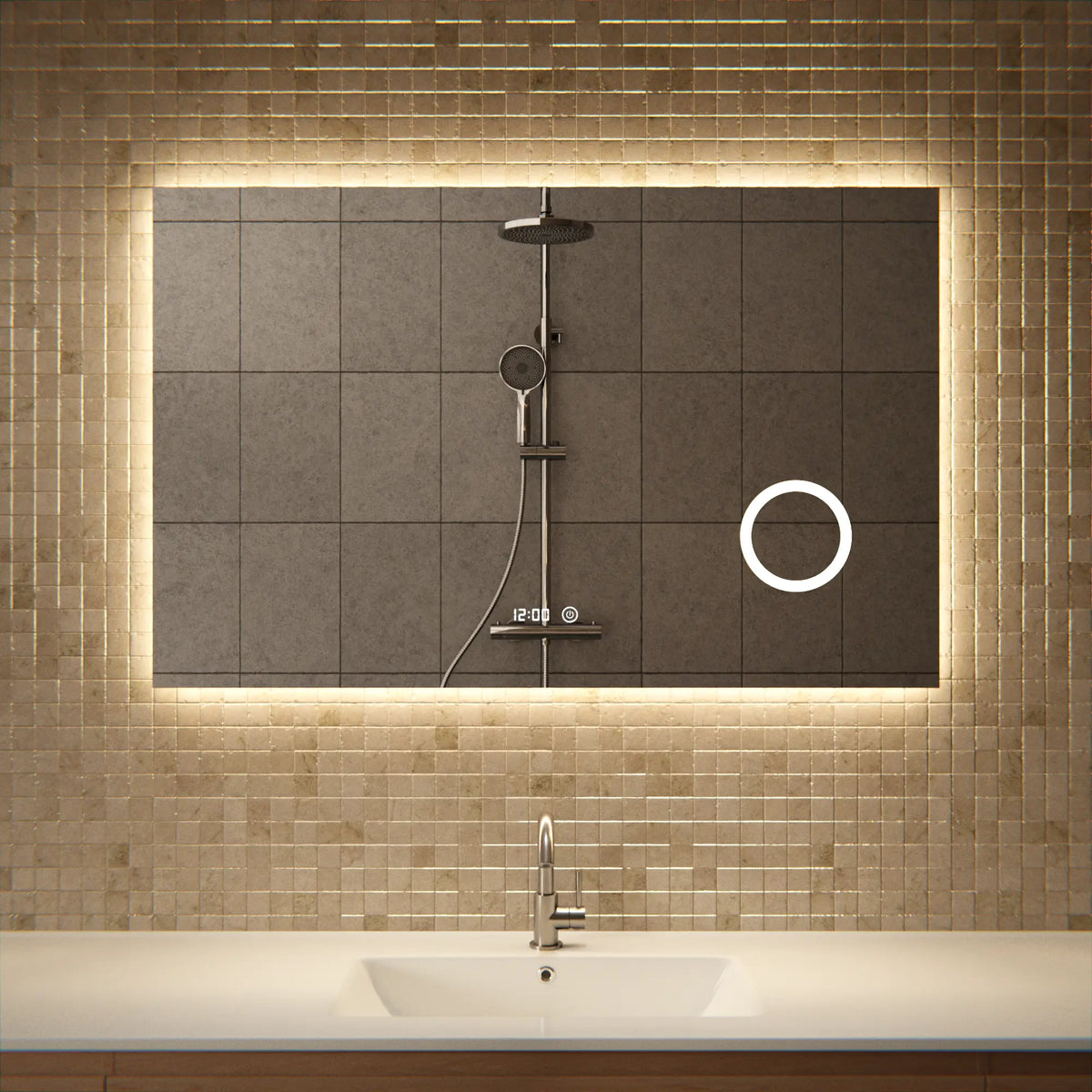 miroir de salle de bain - 110x70cm - rectangulaire - Sans cadre