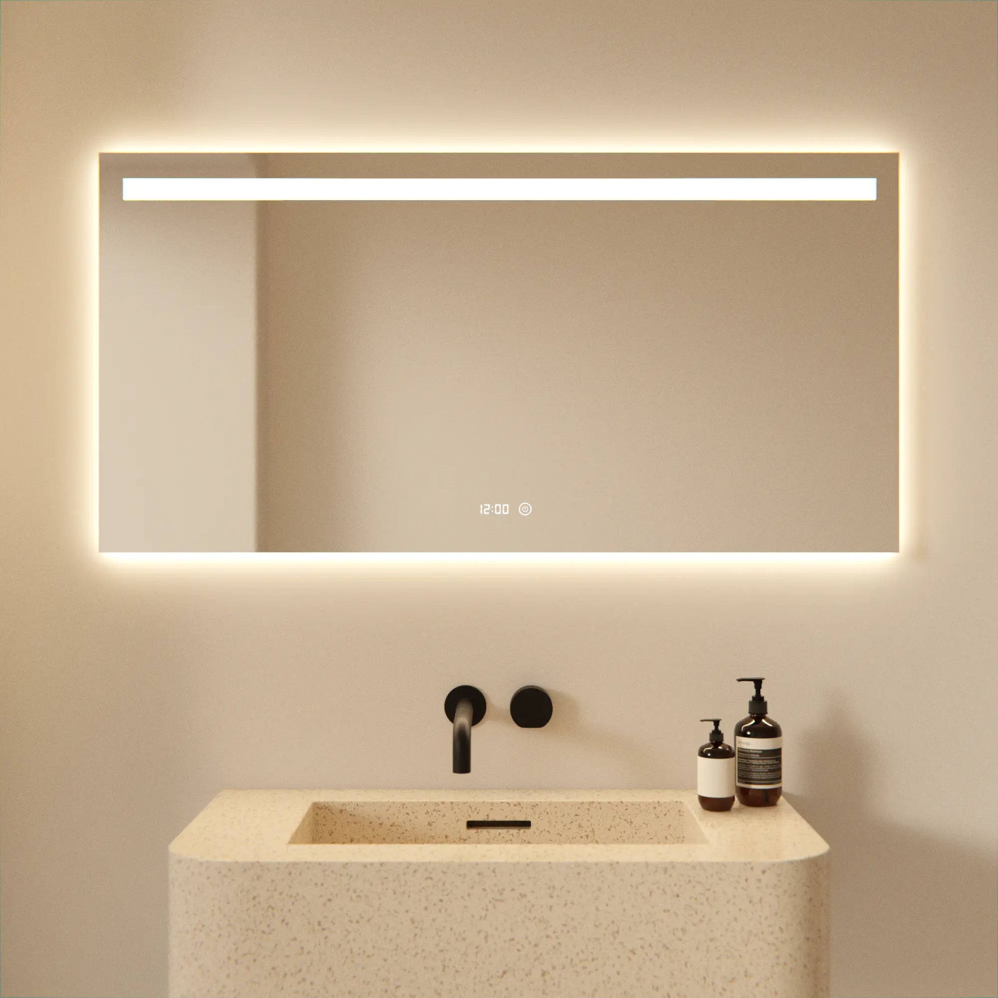 miroir de salle de bain - 120x60 cm - Rectangulaire - Sans Cadre