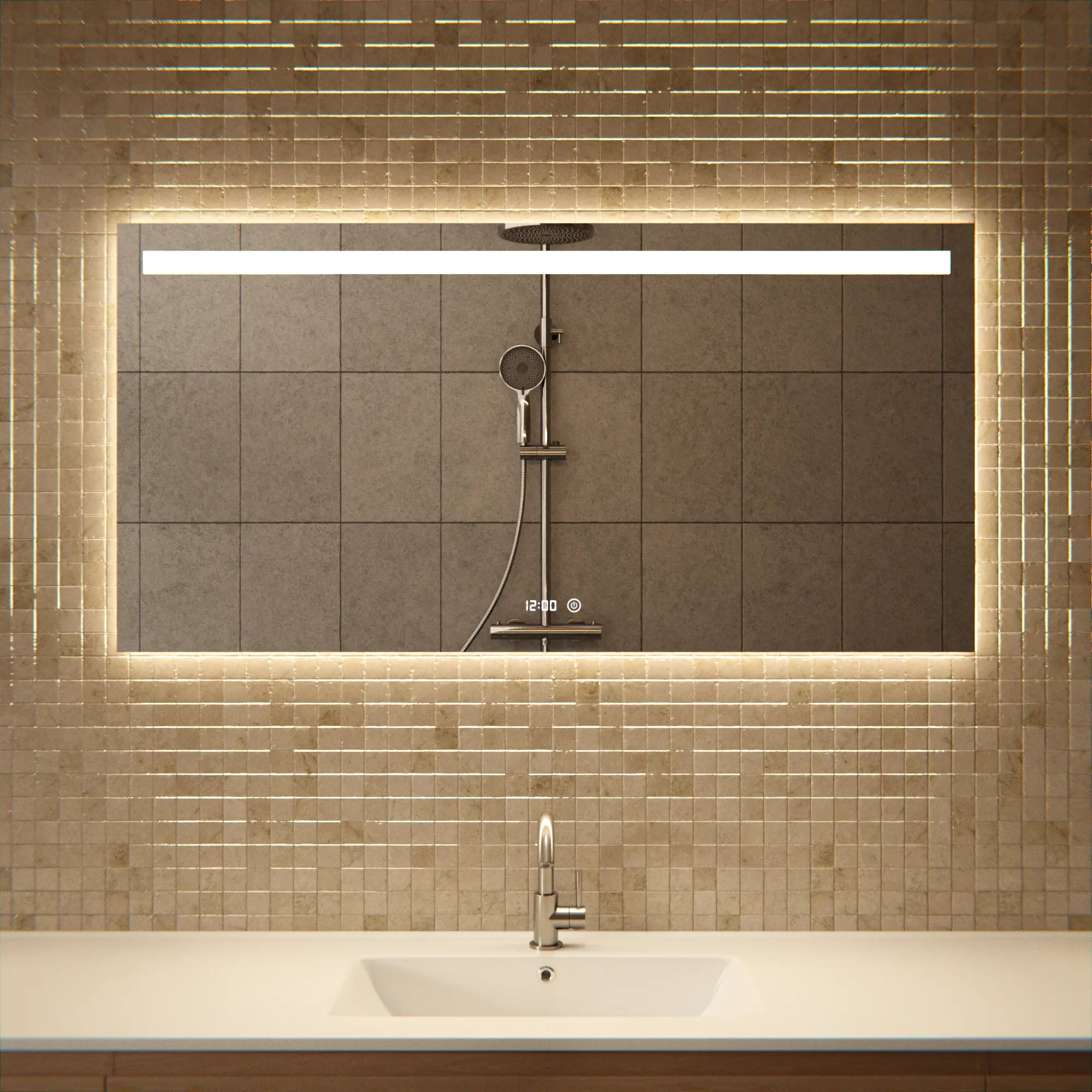 miroir de salle de bain - 120x60 cm - Rectangulaire - Sans Cadre