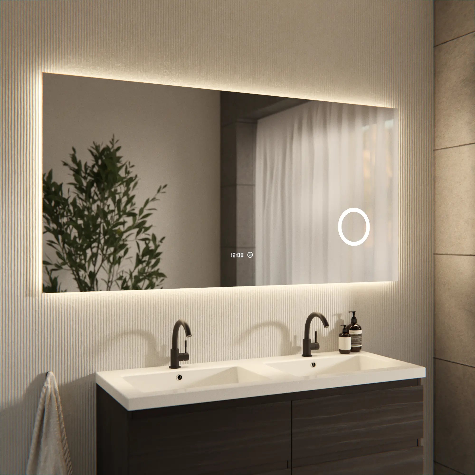 Miroir de salle de bains - 160x80 cm - Sans cadre