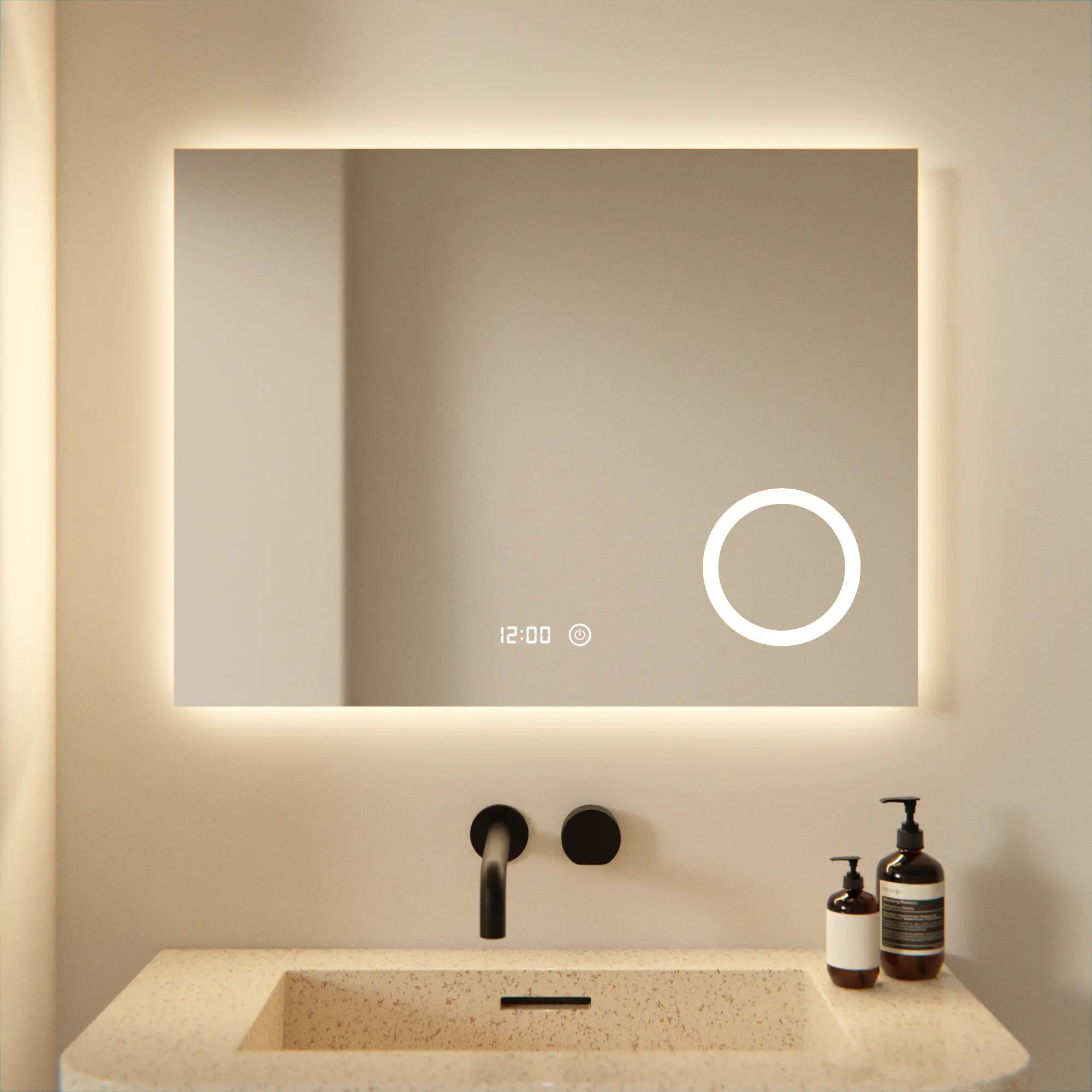 Miroir de salle de bain - 80x60cm - Sans cadre