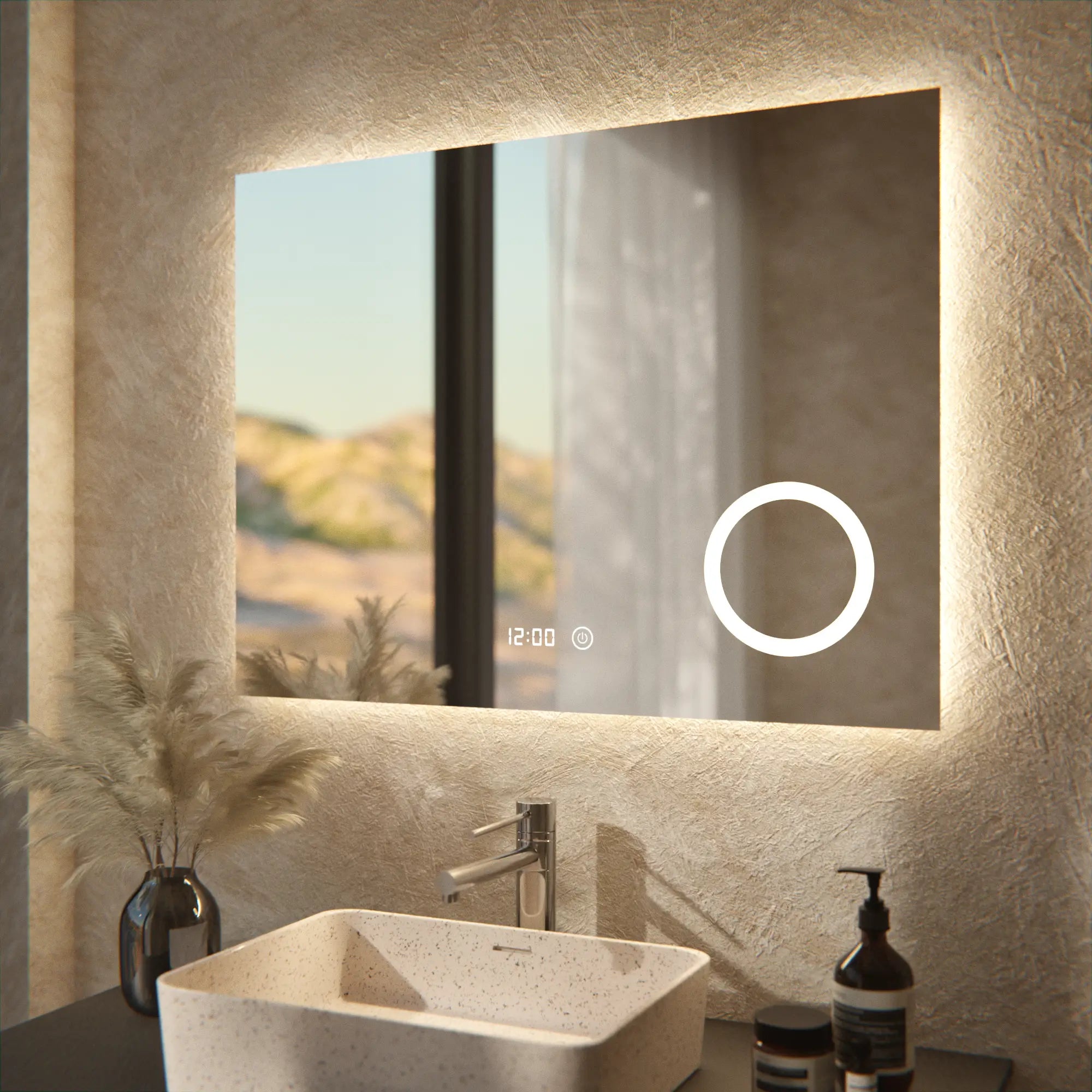 Miroir de salle de bain - 80x60cm - Sans cadre