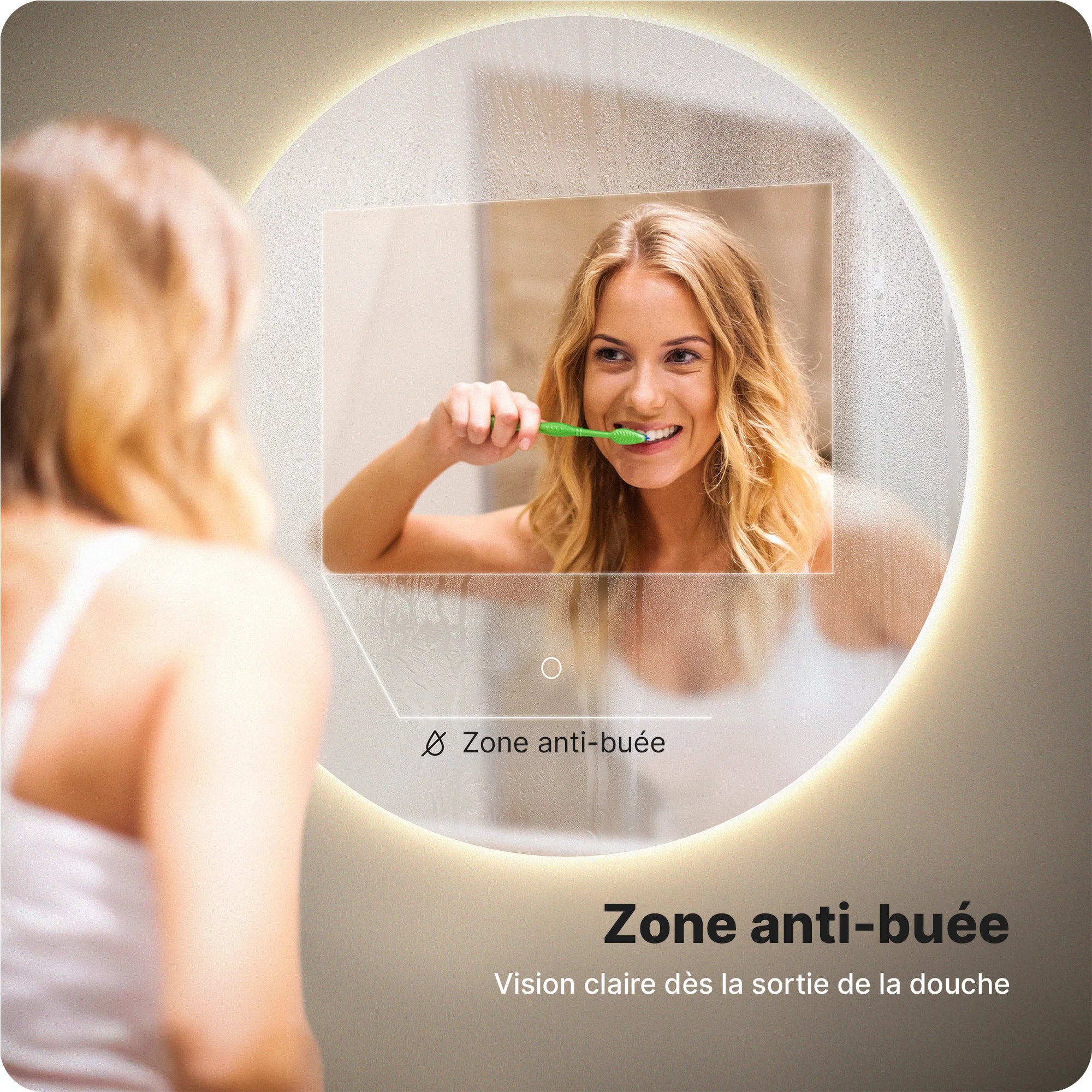 Miroir de salle de bain - 60cm - Sans cadre