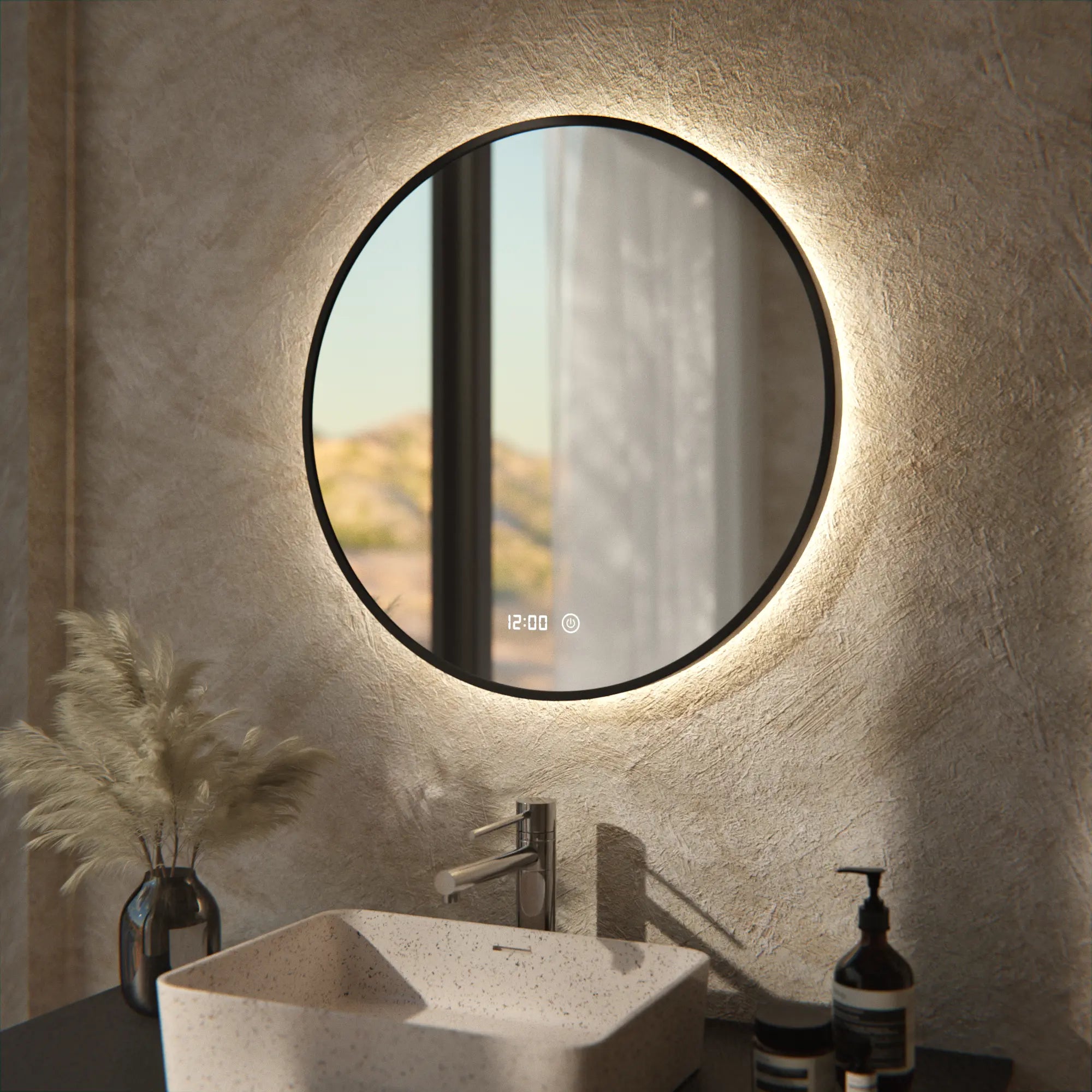 Miroir de salle de bain - 60cm - Cadre noir