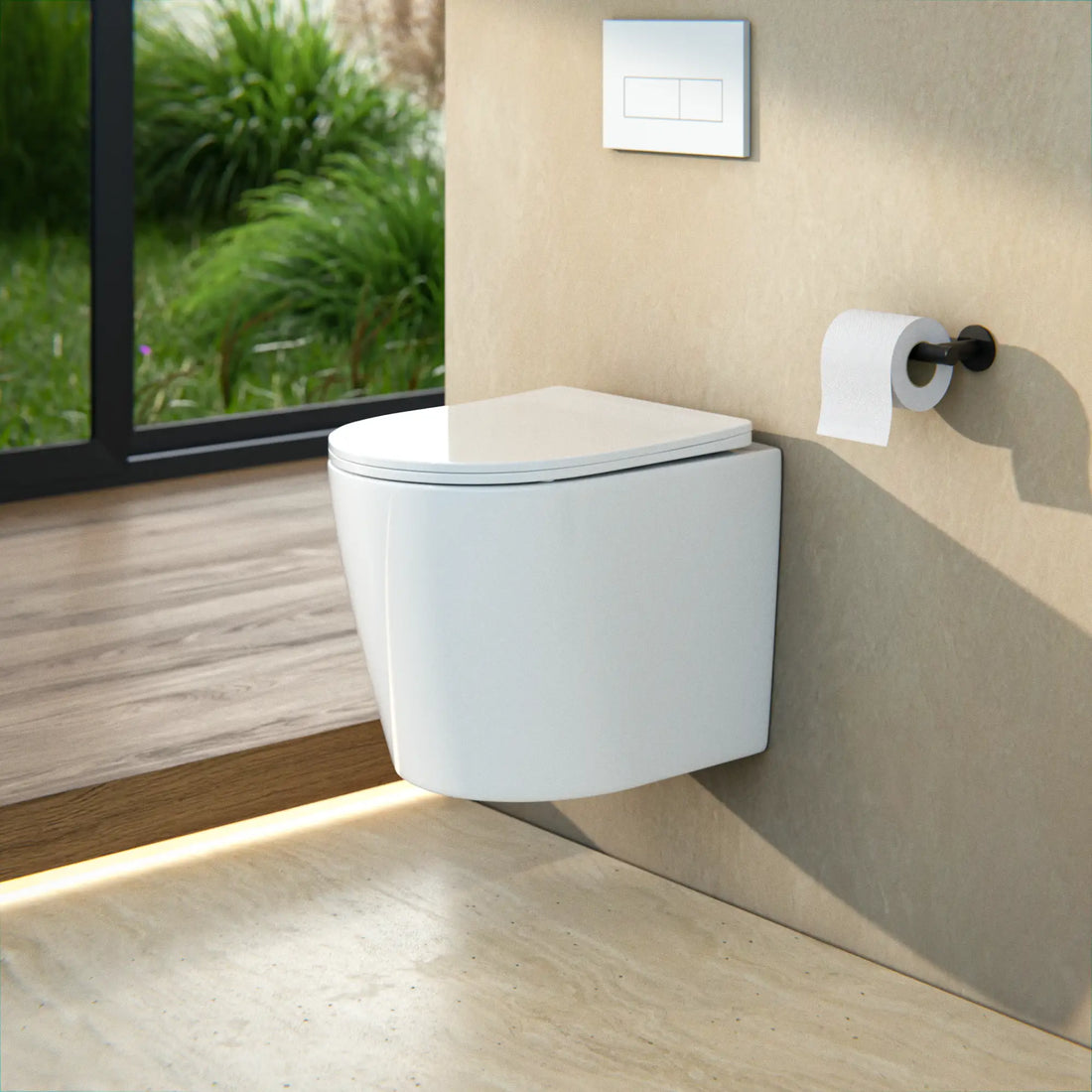 WC Suspendu Varo - Sans Bride - Abattant Soft-Close - Blanc Brillant