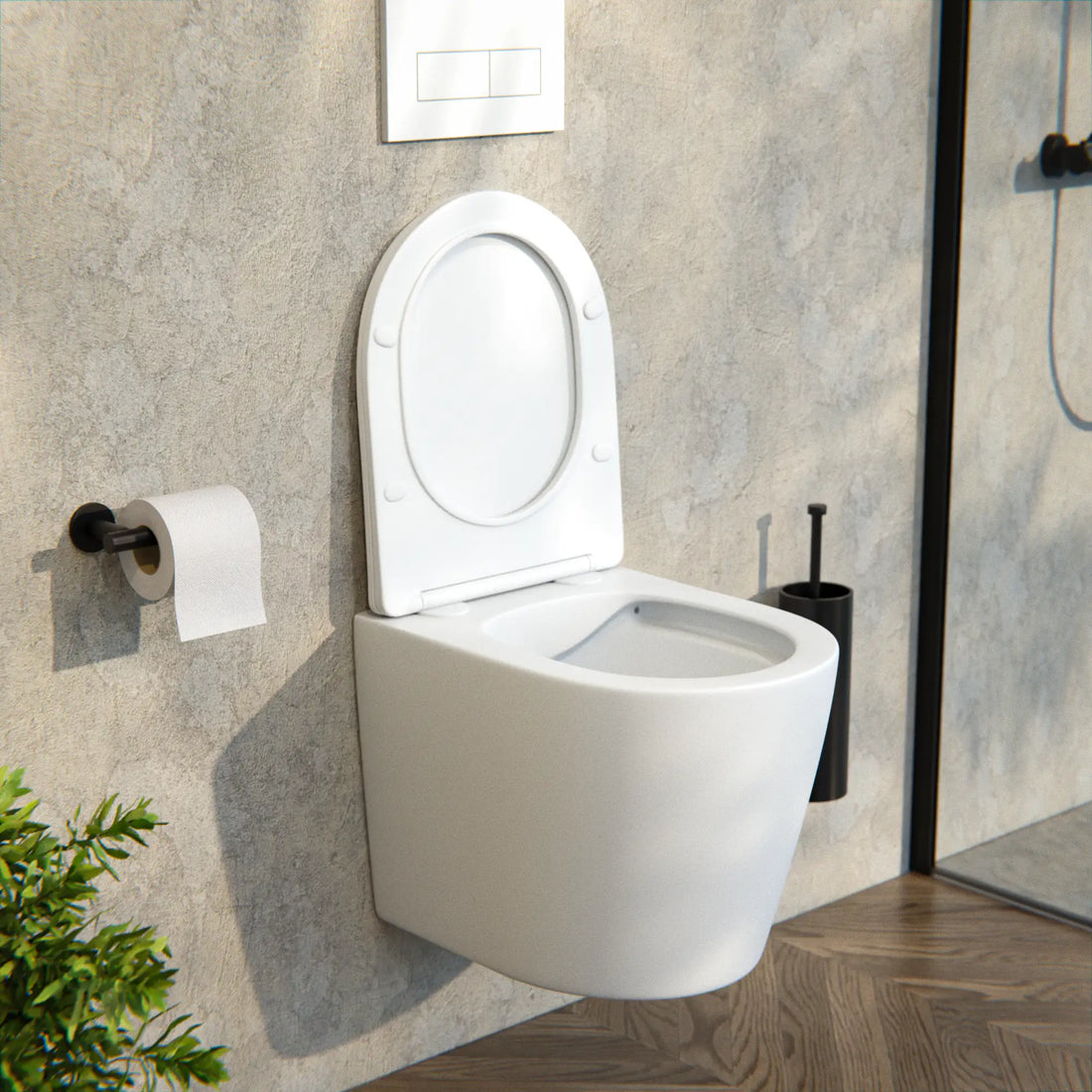 WC suspendu Varo - Sans Bride - Abattant Soft-Close - Blanc Mat